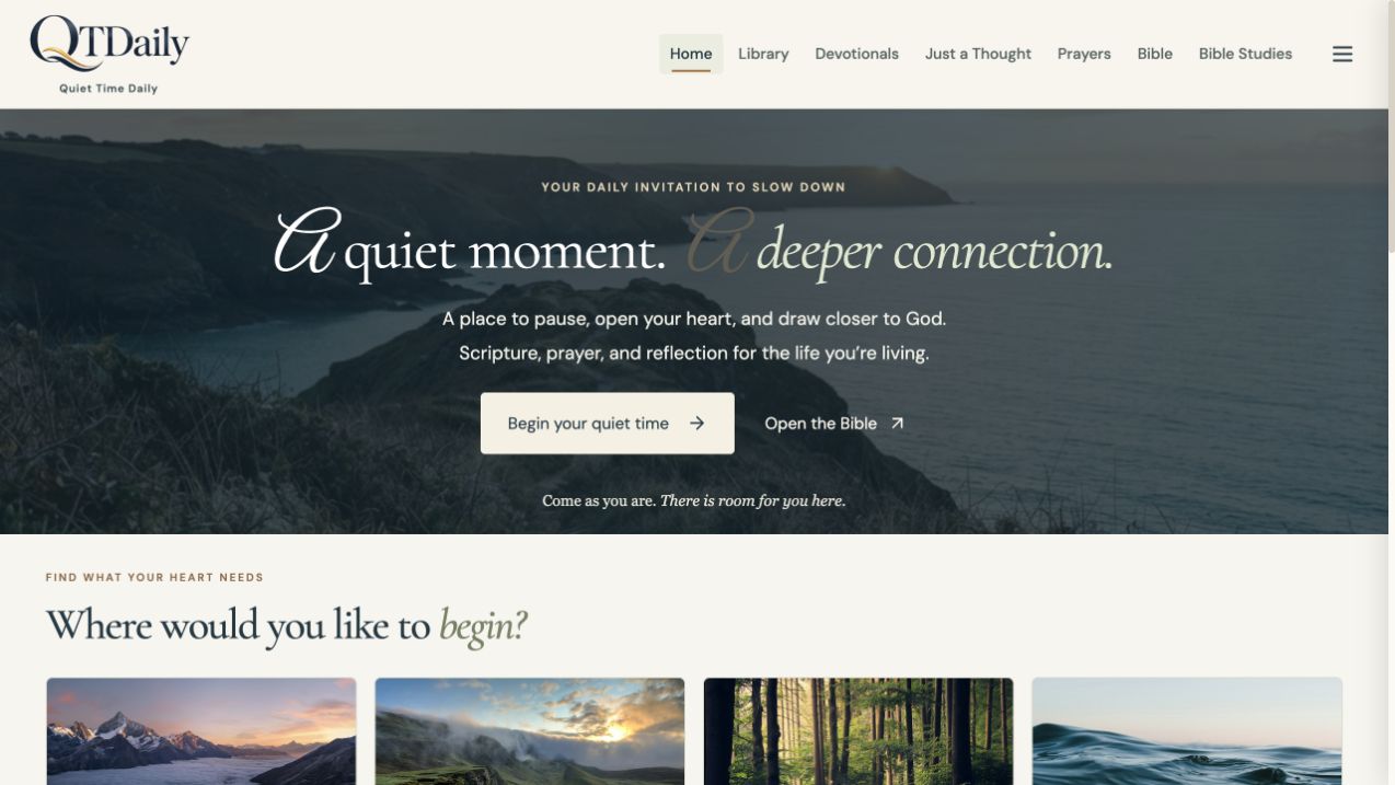 Quiet Time Daily — example of Roxanne’s design work